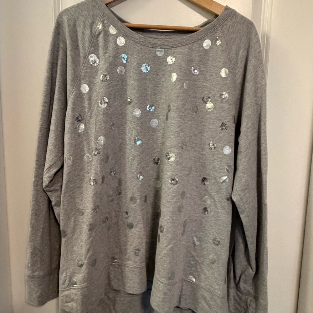 Style & Co. Gray Sequin Sweatshirt